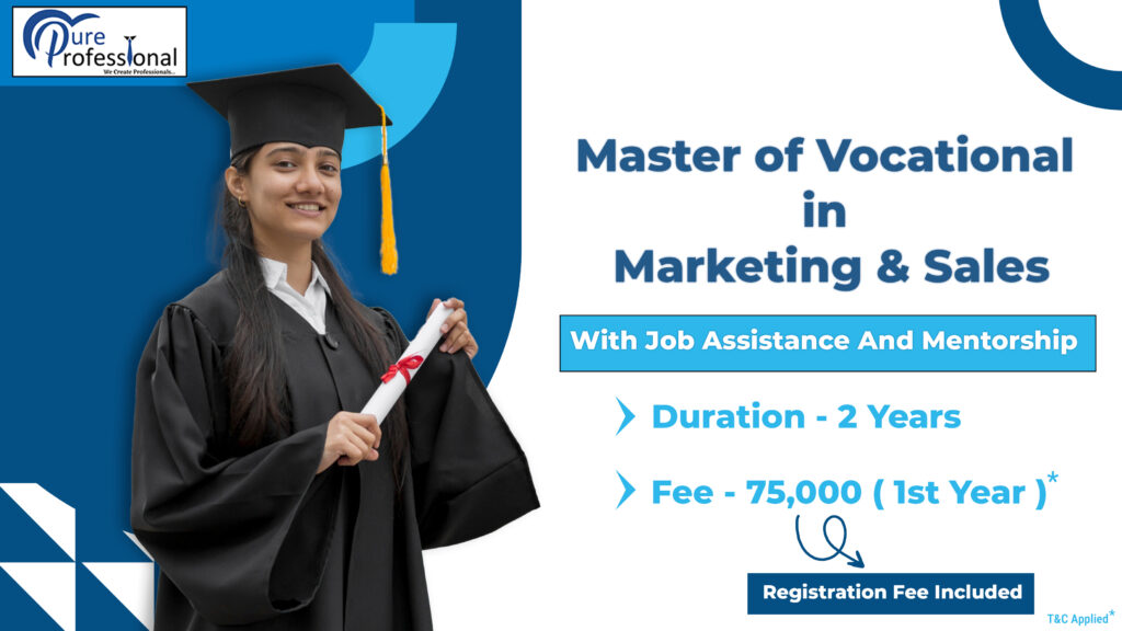 M.Voc in Marketing & Sales with job assistance and mentorship